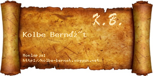 Kolbe Bernát névjegykártya